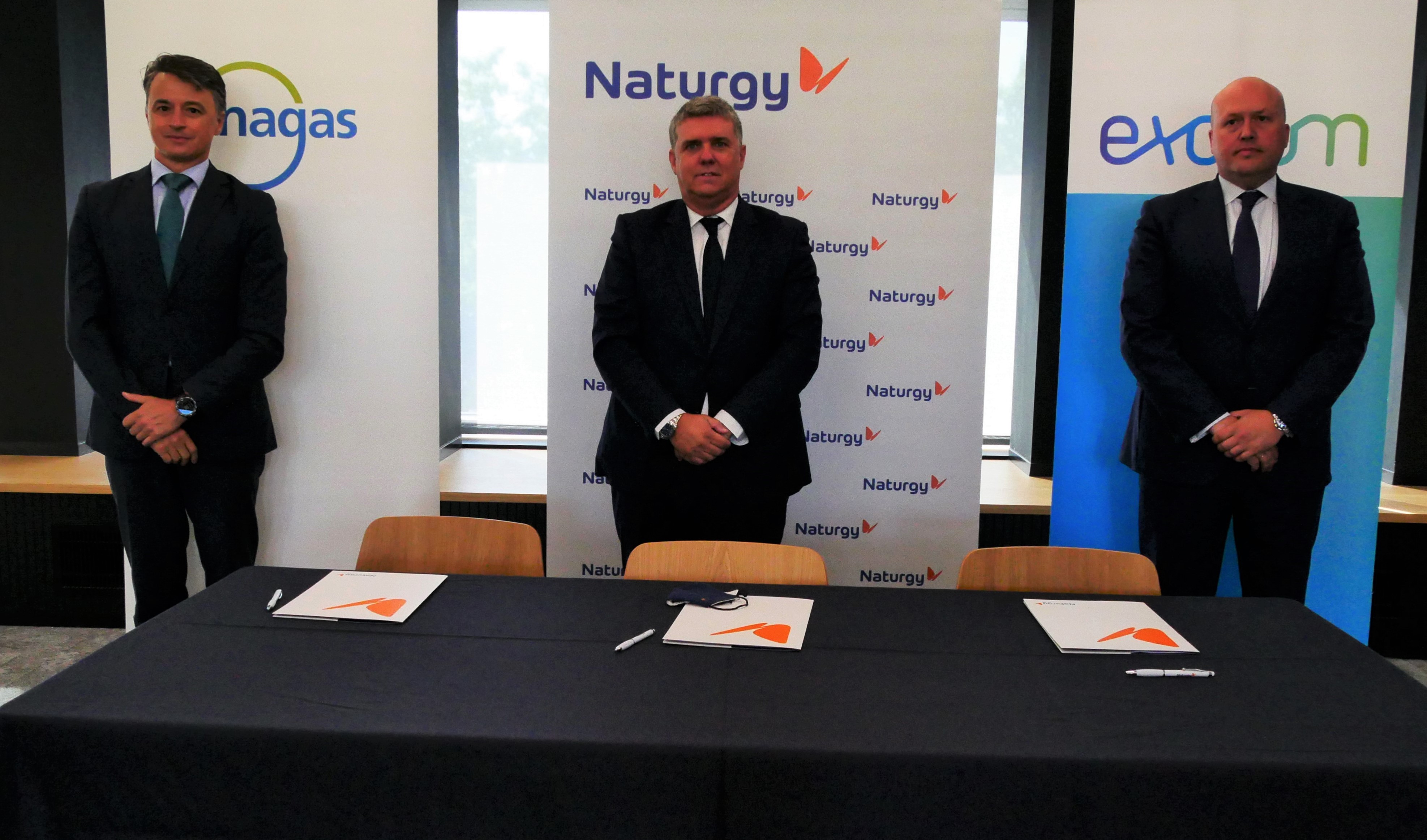 Firma de un acuerdo entre Enagás, Naturgy y Exolum